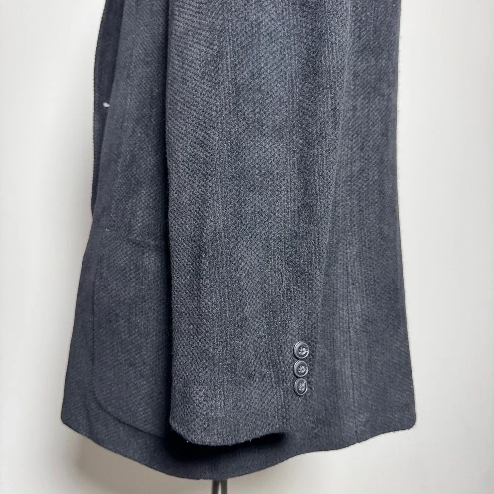 Pronto‎ Uomo Blazer Mens XXL Charcoal Gray Solid Textured Knit 3-Button